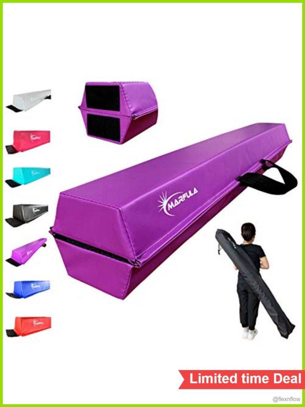 Folding Gymnastics Balance Beam 10ft EVA Foam with Carry Bag